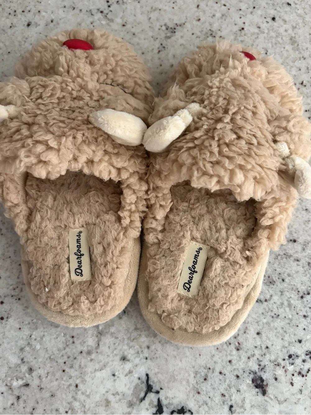 Christmas Reindeer Holiday Plush Slippers